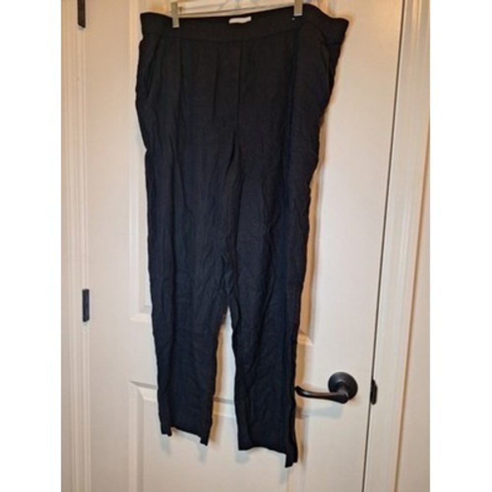 Abercrombie & Fitch Black Linen Pull On Pant XL Regular Coastal Minimalist